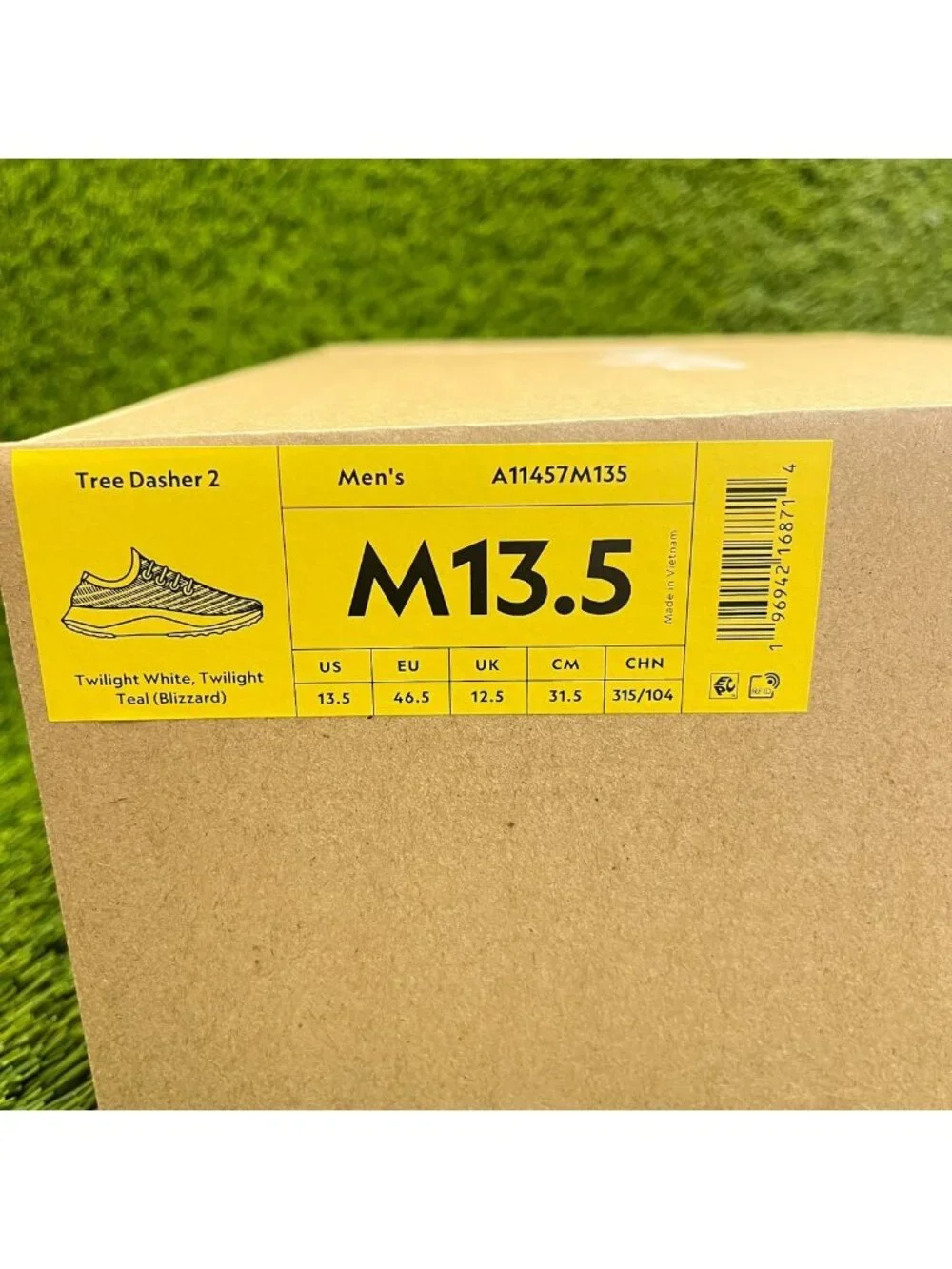 Allbirds Tree Dasher 2 Mens Size 13.5 Twilight White Running Shoes Sneakers